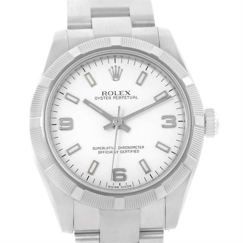 Photo of Rolex Oyster Perpetual Midsize Steel Silver Dial Watch 177210