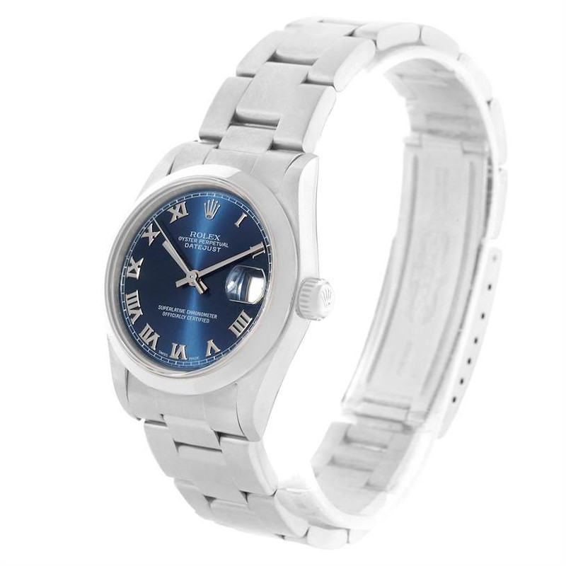 Rolex Midsize Datejust Blue Roman Dial Ladies Steel Watch 78240 SwissWatchExpo
