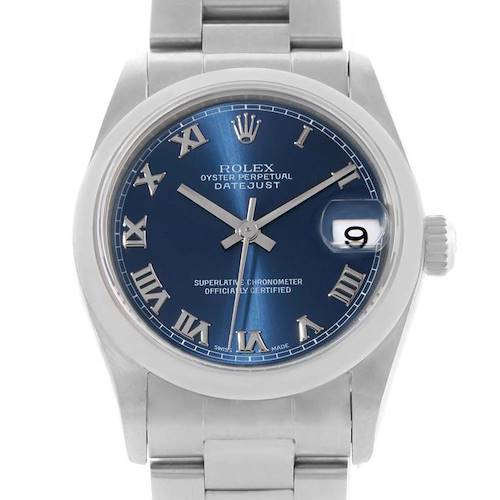 Photo of Rolex Midsize Datejust Blue Roman Dial Ladies Steel Watch 78240