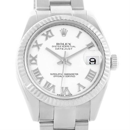 Photo of Rolex Datejust Midsize Steel 18k White Gold Oyster Bracelet Watch 178274