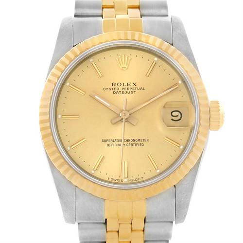 Photo of Rolex Datejust Midsize Steel Yellow Gold Jubilee Bracelet Watch 68273