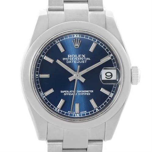 Photo of Rolex Midsize Datejust Blue Dial Stainless Steel Watch 178240