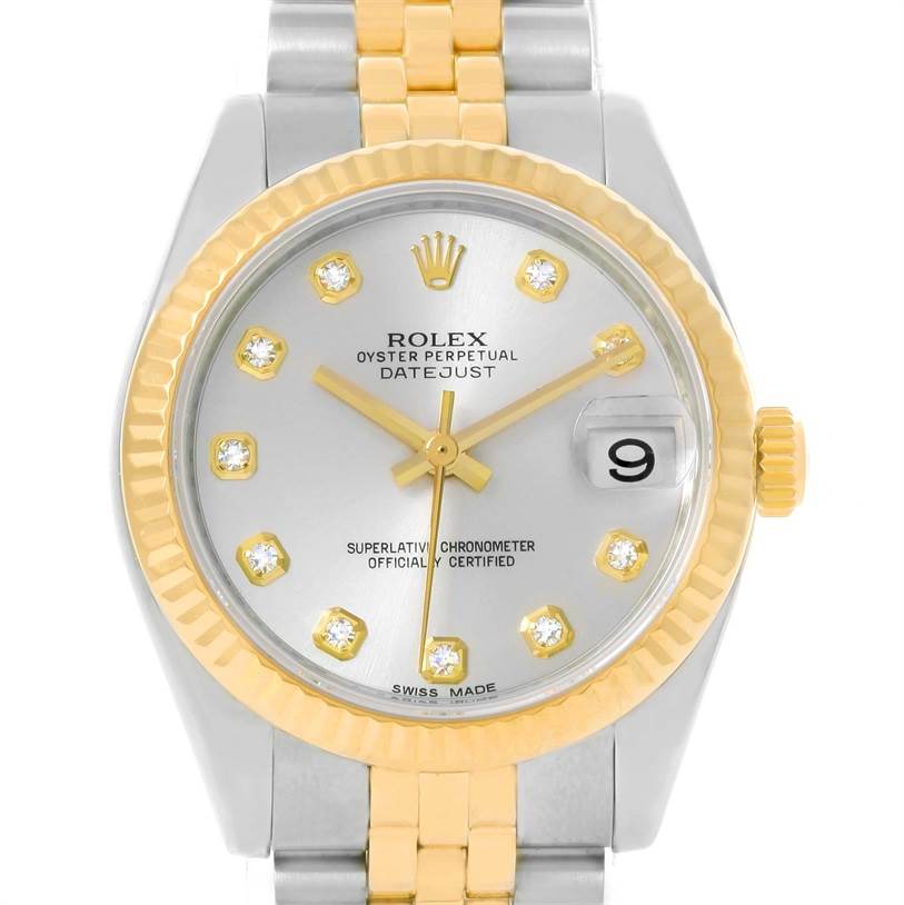 Rolex Datejust Midsize Steel 18k Yellow Gold Diamond Watch 178273 ...