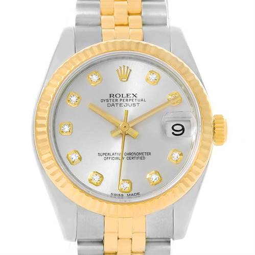 Photo of Rolex Datejust Midsize Steel 18k Yellow Gold Diamond Watch 178273