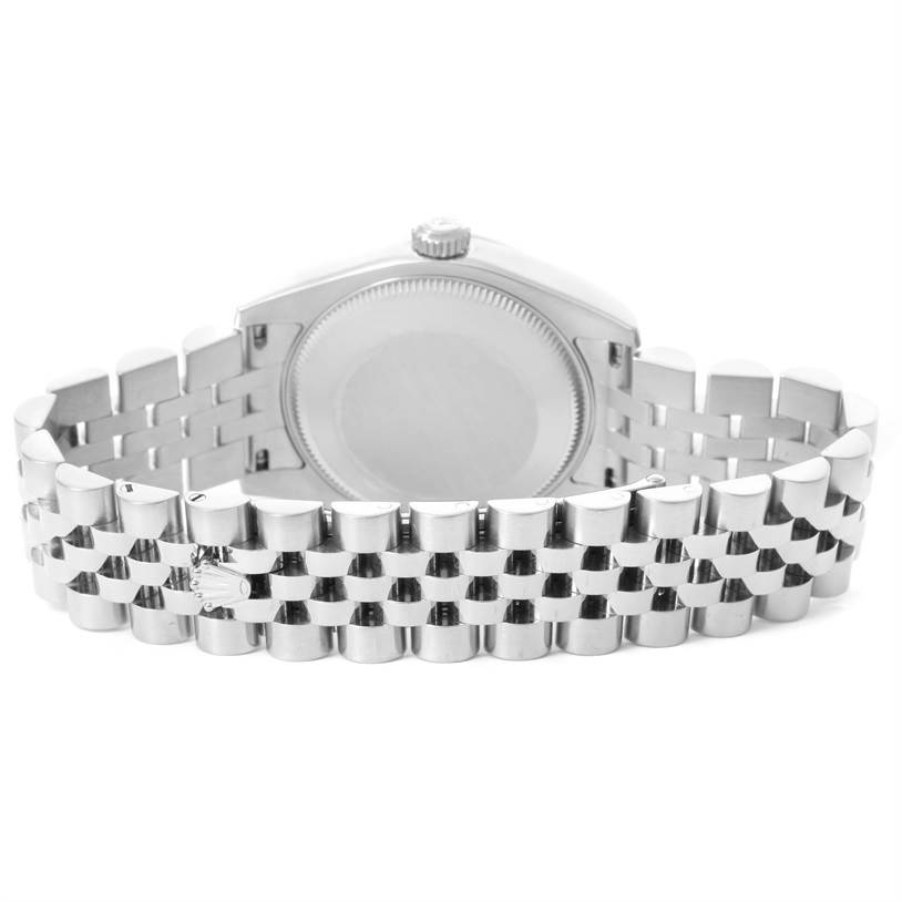 This image shows the back case and bracelet of a Rolex Mid-Size 178240SRJ Women's Stainless Steel Grey Dial 178240SRJ Women's Stainless Steel Grey Dial model watch.