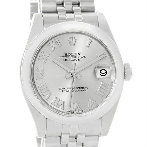 Photo of Rolex Midsize Datejust Silver Roman Dial Steel Watch 178240 Box Papers