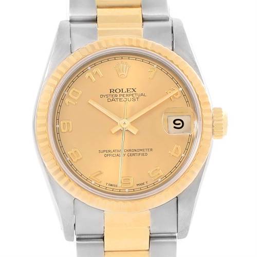 Photo of Rolex Datejust Midsize Steel Yellow Gold Arabic Dial Ladies Watch 68273