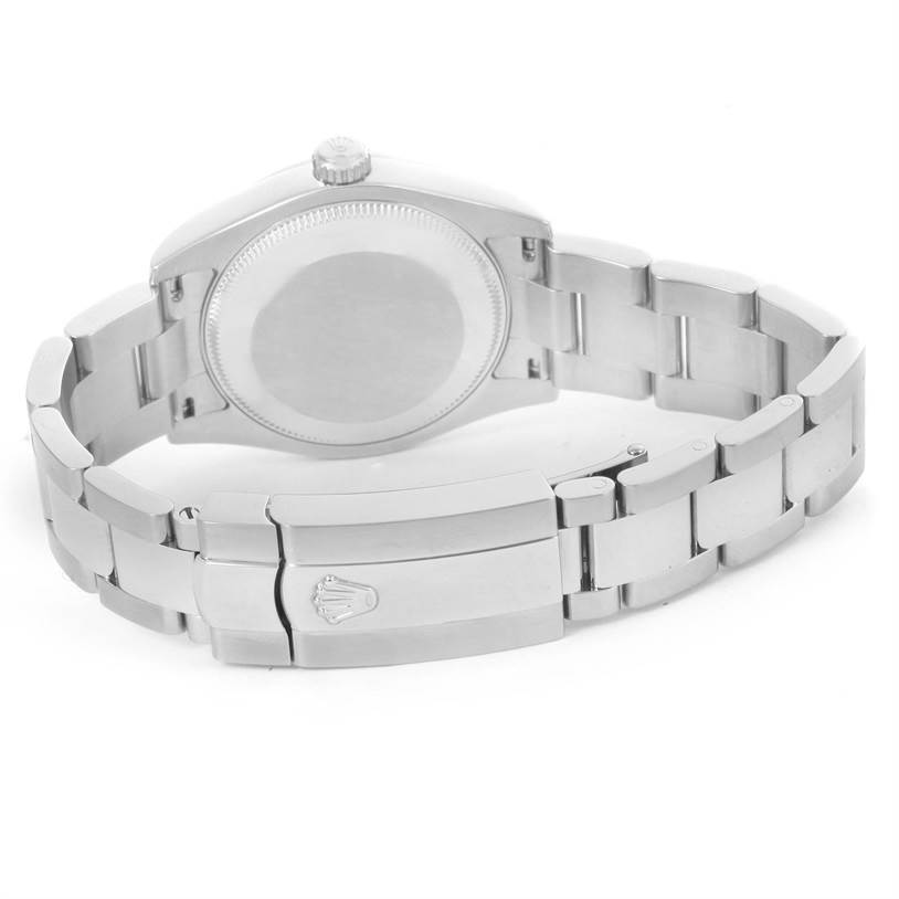 This image shows the back case and bracelet clasp of a Rolex Mid-Size 178240 Women's Stainless Steel Blue Dial 178240 Women's Stainless Steel Blue Dial watch from a rear angle.