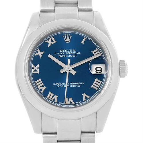 Photo of Rolex Datejust Midsize Blue Roman Dial Automatic Steel Watch 178240