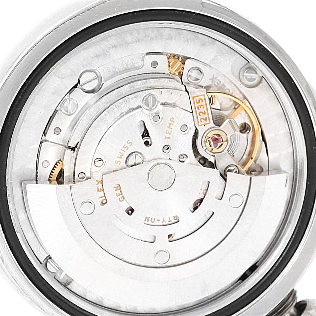 This image shows the internal mechanism of a Rolex Mid-Size 178240 Women's Stainless Steel Grey Dial 178240 Women's Stainless Steel Grey Dial model watch, viewed from the back case with detailed gears and components visible.