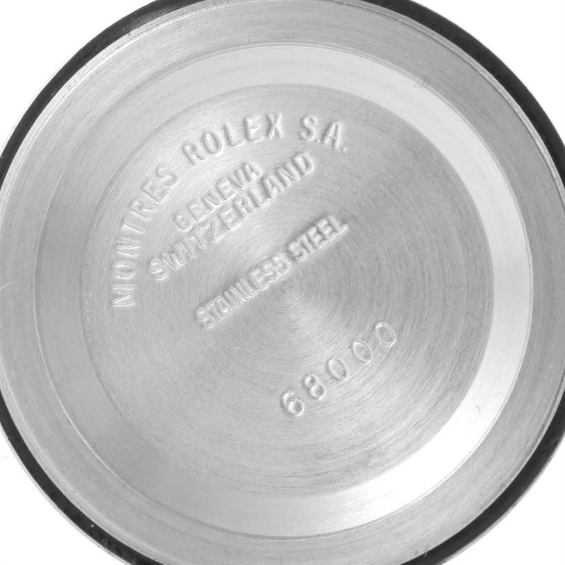 The image shows the inner side of the case back for a Rolex Mid-Size 68274 Women's Stainless Steel White Dial 68274 Women's Stainless Steel White Dial model, displaying the brand name and model number.