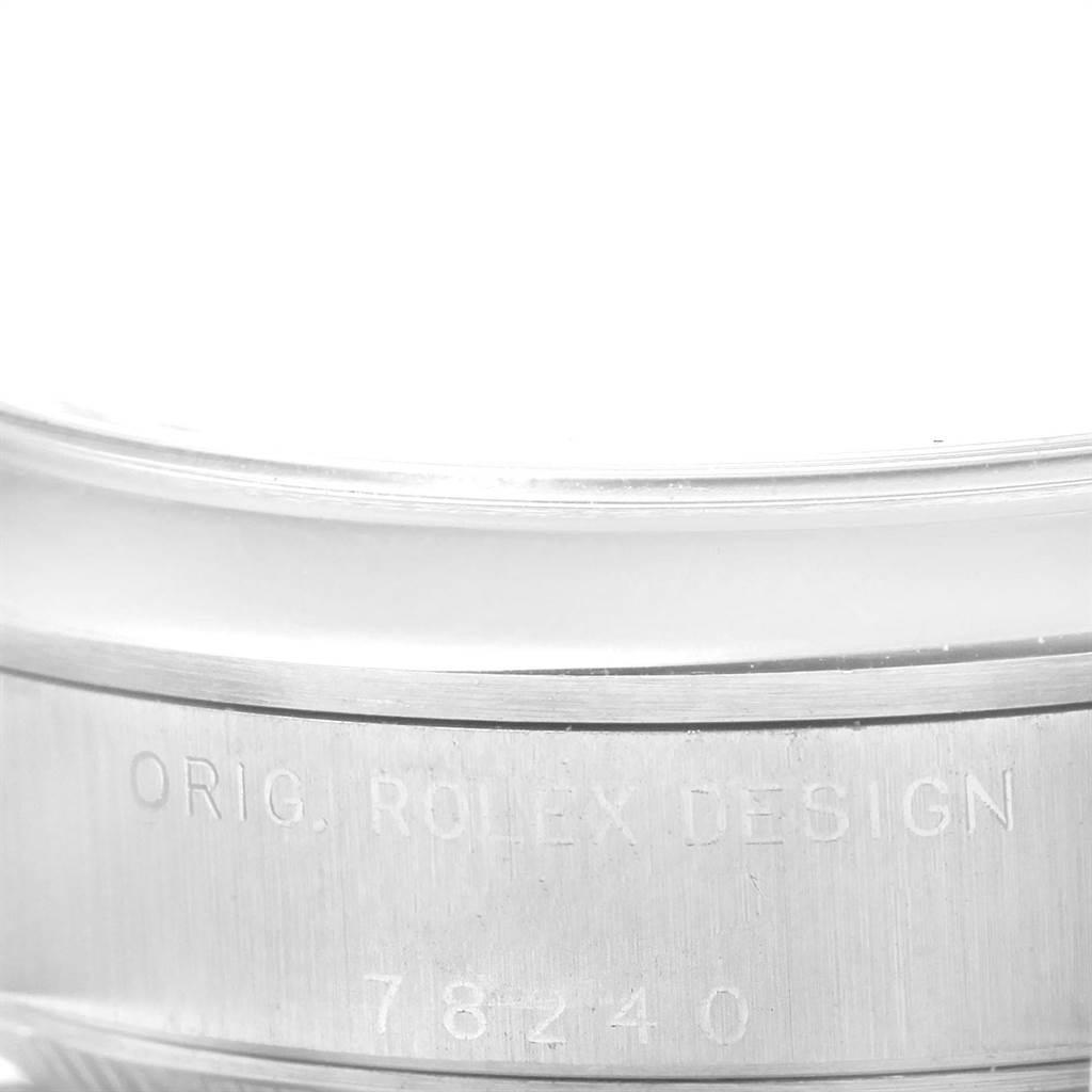 The image shows a close-up of the bezel and casing of a Mid-Size Rolex watch with "ORIG. ROLEX DESIGN" and model number 78240.