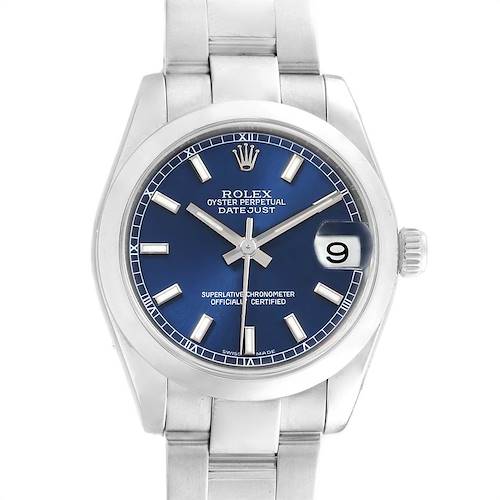 Photo of Rolex Datejust Midsize 31 Blue Dial Stainless Steel Ladies Watch 178240
