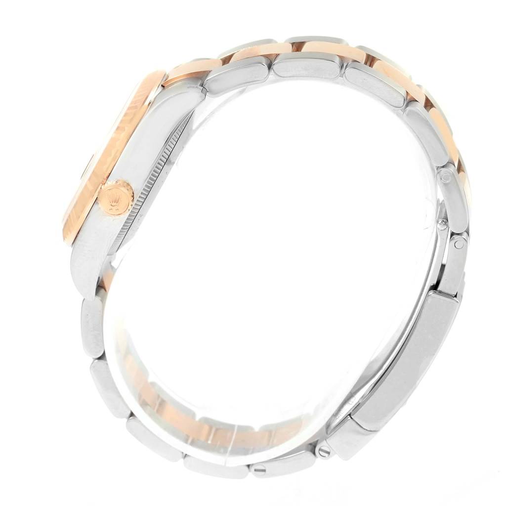 The image shows a side profile of a Rolex Mid-Size 178271 Women's Steel and Gold (two tone) Brown Dial 178271 Women's Steel and Gold (two tone) Brown Dial watch, highlighting the crown and bracelet.