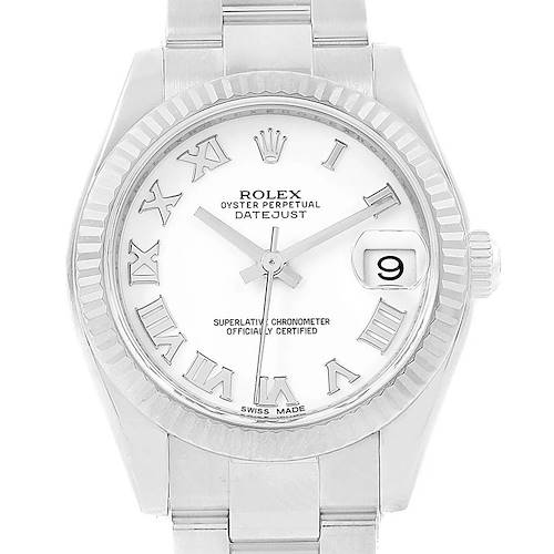 Photo of Rolex Datejust Midsize Steel White Gold Roman Dial Ladies Watch 178274