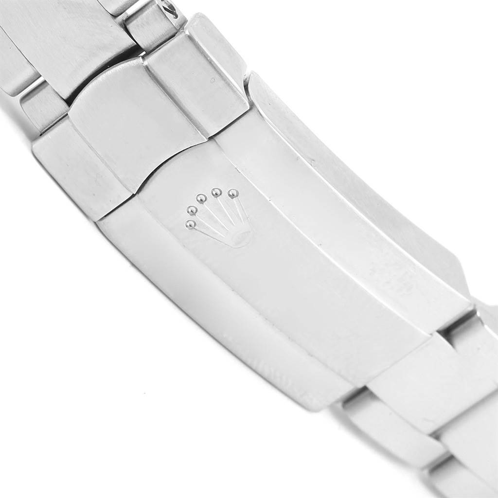 The image shows a close-up of the clasp and links of a Rolex Mid-Size 177210 Women's Stainless Steel Blue Dial 177210 Women's Stainless Steel Blue Dial watch bracelet.