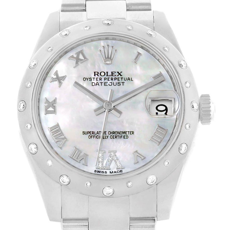 Rolex Datejust 31 Midsize Steel MOP Diamond Ladies Watch 178344 SwissWatchExpo