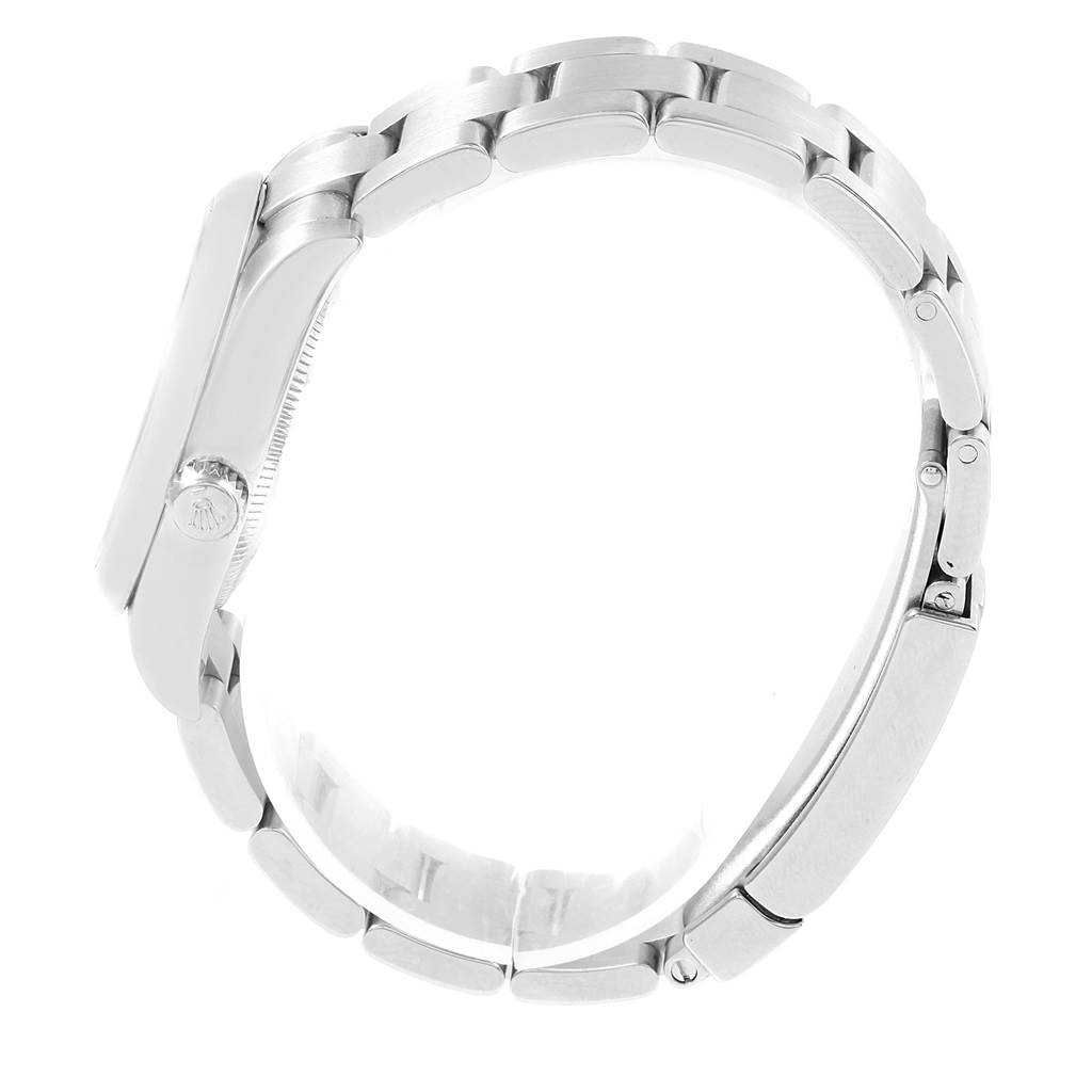 The image shows a side view of the Rolex Mid-Size 177200 Women's Stainless Steel Silver Dial 177200 Women's Stainless Steel Silver Dial watch, focusing on its clasp and bracelet.