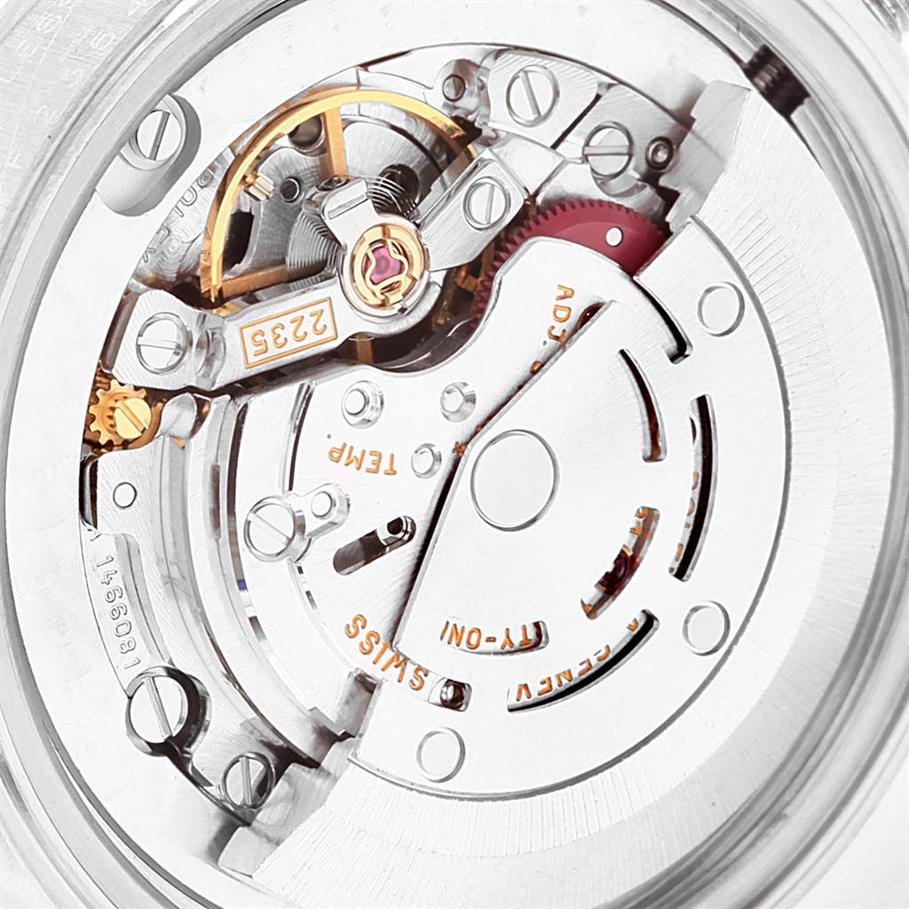 This image shows the intricate internal mechanism of the Rolex 78240 Men's Stainless Steel Pink Dial 78240 Men's Stainless Steel Pink Dial Datejust 31 Midsize 78240 model.