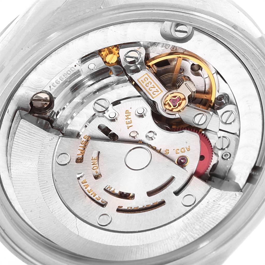 The image shows the movement components of a Rolex Mid-Size 78240 Women's Stainless Steel Pink Dial 78240 Women's Stainless Steel Pink Dial watch viewed from the back.