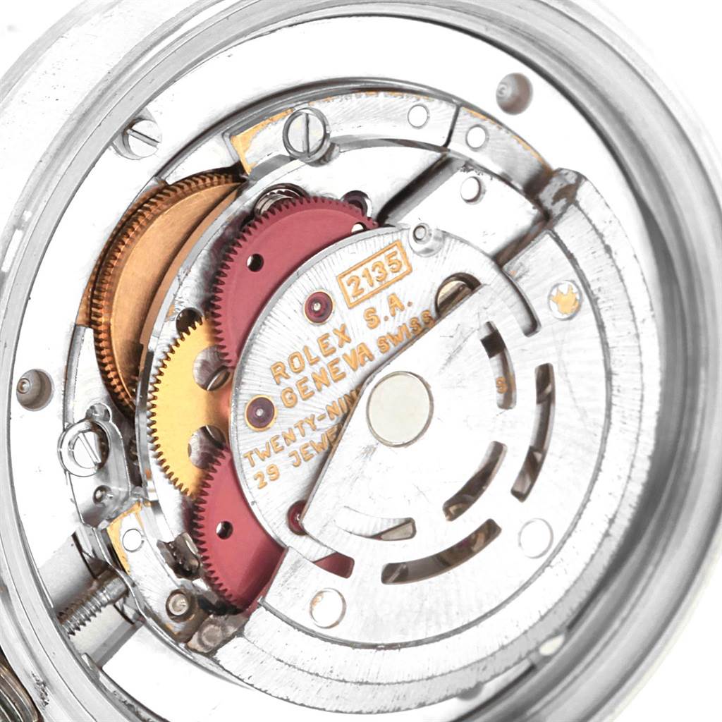 The image shows the internal mechanical movement of a Rolex Mid-Size 68274 Women's Stainless Steel Silver Dial 68274 Women's Stainless Steel Silver Dial model from a close-up angle.