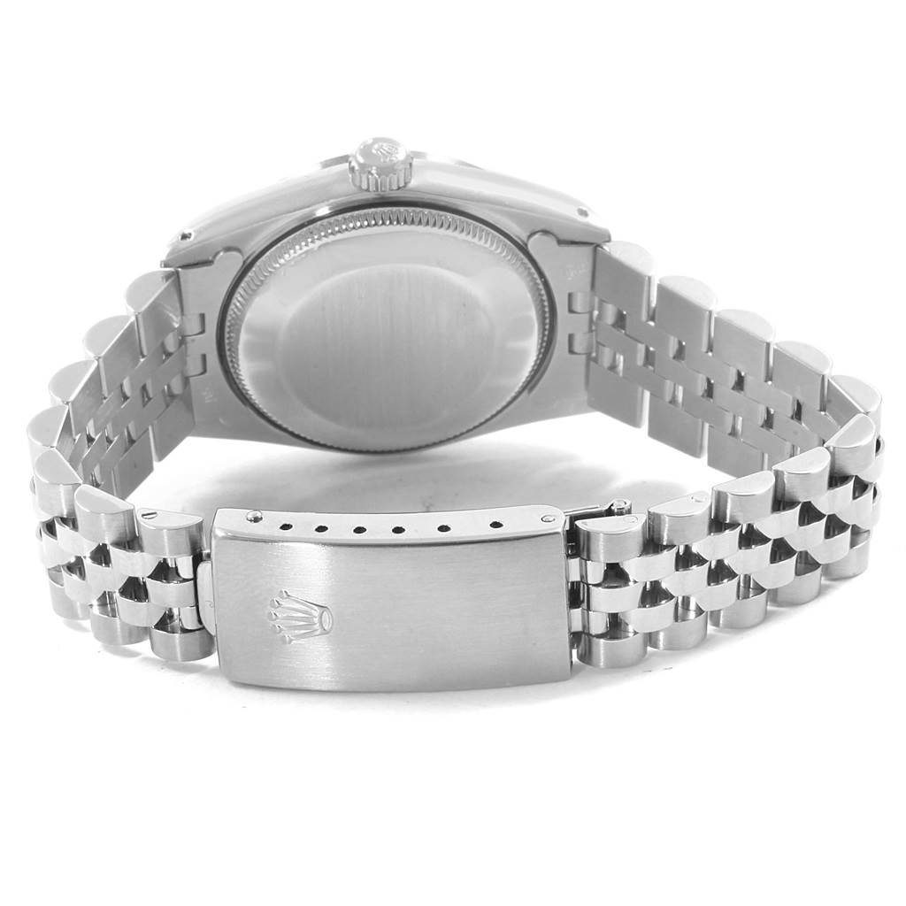 This image shows the back case and bracelet clasp of a Rolex Mid-Size 68274 Women's Stainless Steel Silver Dial 68274 Women's Stainless Steel Silver Dial model watch from a rear angle.