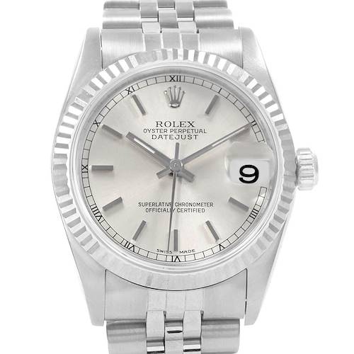 Photo of Rolex Datejust Midsize Steel White Gold Silver Dial Ladies Watch 78274