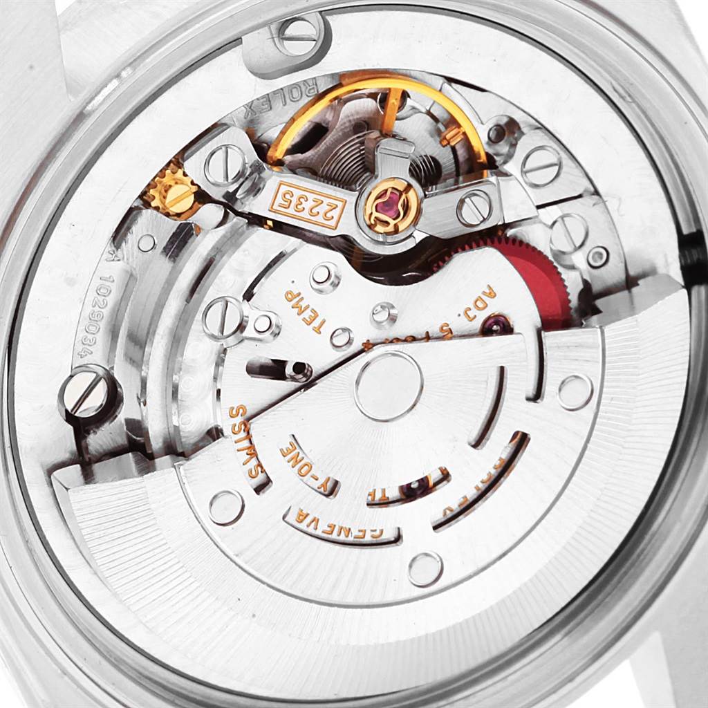 The image shows the internal mechanism of a Rolex Mid-Size 78240 Women's Stainless Steel Silver Dial 78240 Women's Stainless Steel Silver Dial watch, viewed from the back.