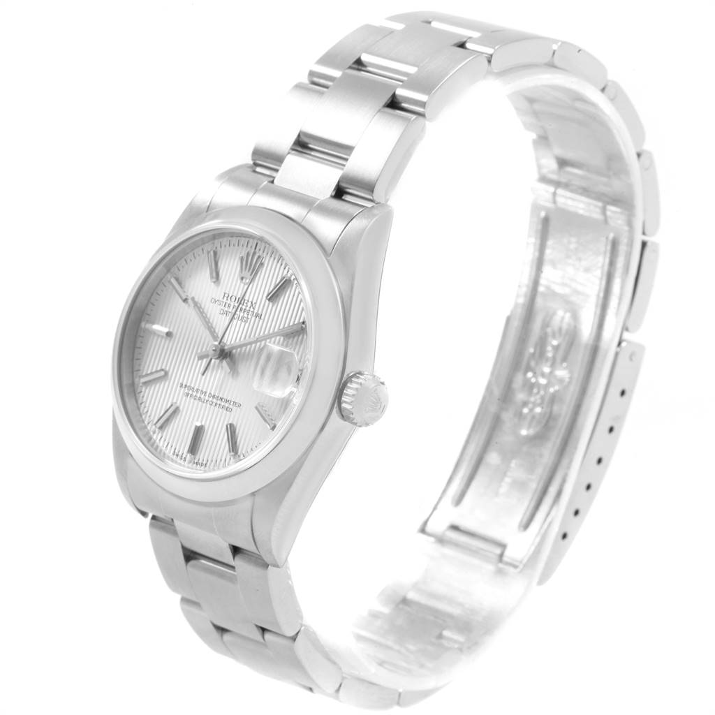 The Rolex Mid-Size 78240 Women's Stainless Steel Silver Dial 78240 Women's Stainless Steel Silver Dial watch is shown at a slight angle, displaying the dial, crown, and part of the bracelet.