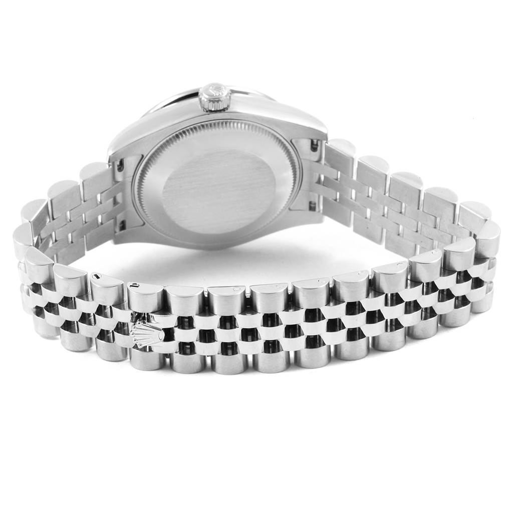 This image shows the back and bracelet of a Mid-Size Rolex watch.
