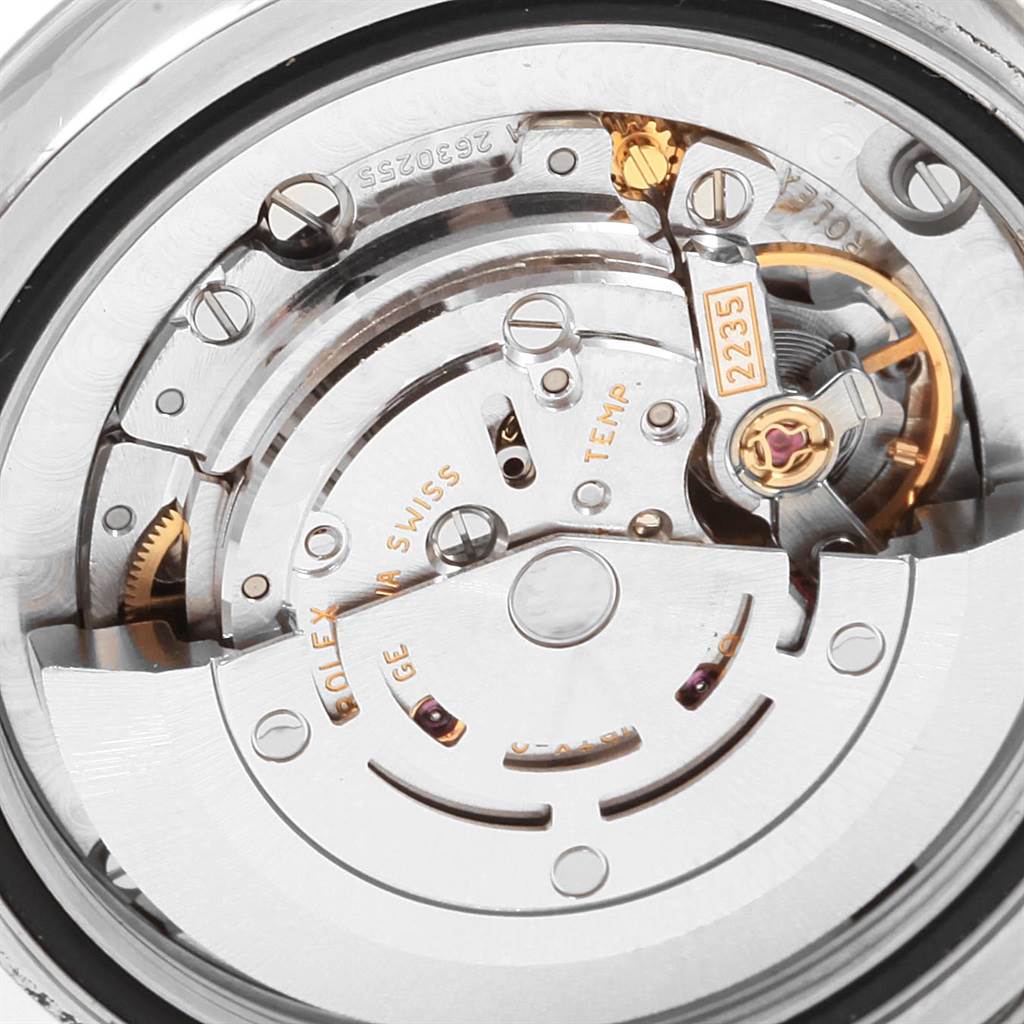 The image shows a close-up of the inner mechanical movement of a Rolex Mid-Size 178274 Women's Stainless Steel Silver Dial 178274 Women's Stainless Steel Silver Dial model watch.
