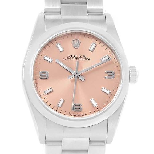 Photo of Rolex Midsize 31mm Salmon Dial Automatic Steel Ladies Watch 67480