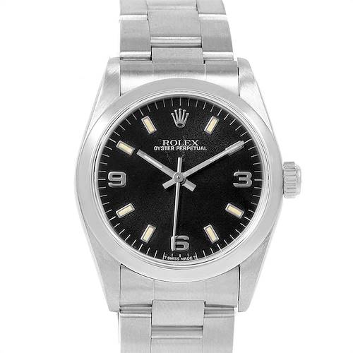 Photo of Rolex Midsize 31mm Black Dial Automatic Steel Ladies Watch 67480