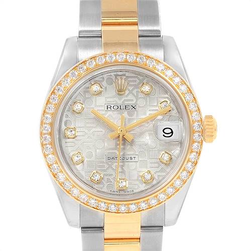 Photo of Rolex Datejust 31 Midsize Steel Yellow Gold Diamond Ladies Watch 178383