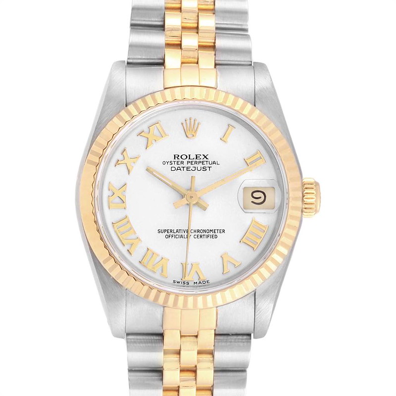 Rolex Datejust 31 Midsize Steel Yellow Gold White Dial Ladies Watch 68273 SwissWatchExpo