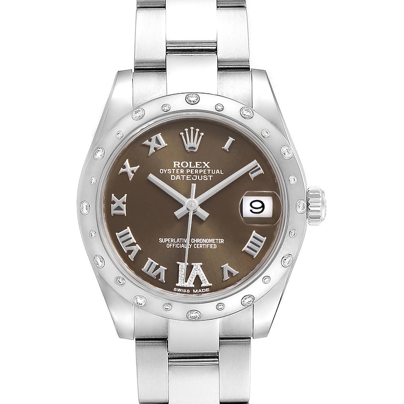Rolex Datejust 31 Midsize Bronze Diamond Dial Steel Ladies Watch 178344 SwissWatchExpo