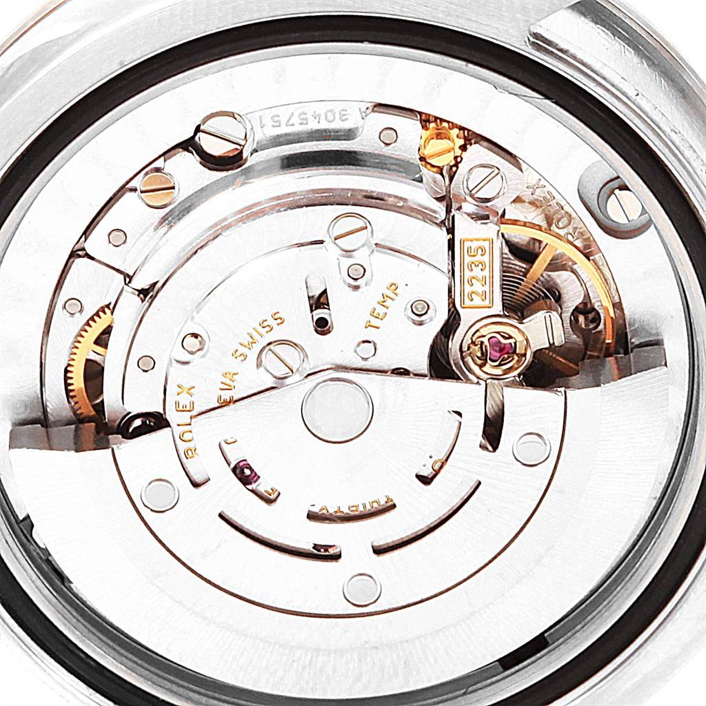 This image shows the internal movement mechanism of a Rolex Mid-Size 178344 Women's Stainless Steel Brown Dial 178344 Women's Stainless Steel Brown Dial model watch, viewed from the back.