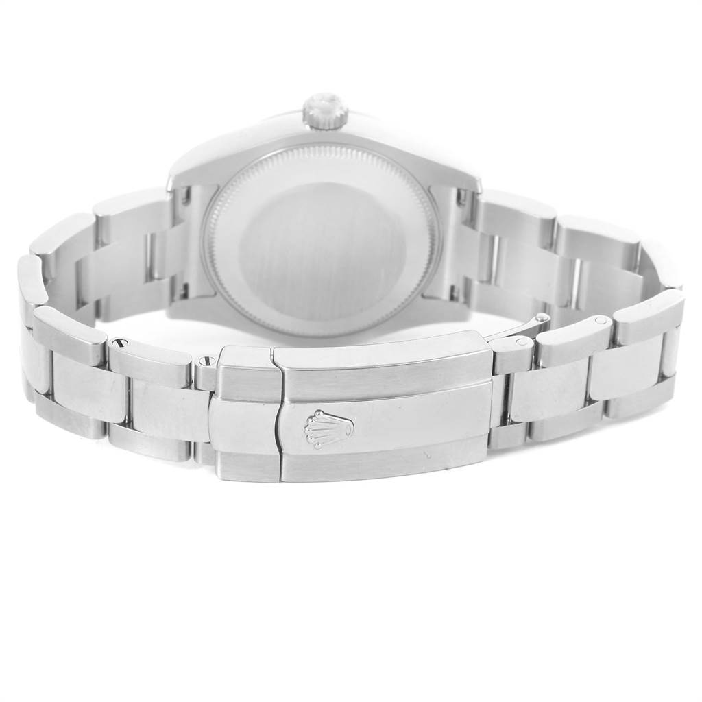 The image shows the back view of a Rolex Mid-Size 178274 Women's Stainless Steel Silver Dial 178274 Women's Stainless Steel Silver Dial model watch, highlighting the bracelet and clasp.