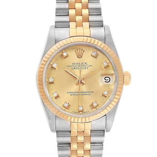 Photo of Rolex Datejust Midsize 31 Steel Yellow Gold Diamond Ladies Watch 68273