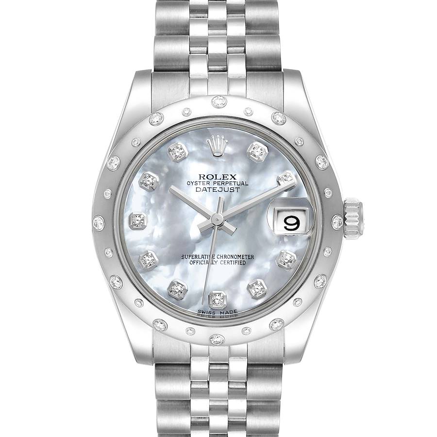 Rolex Datejust Midsize 31 Steel MOP Diamond Ladies Watch 178344 SwissWatchExpo