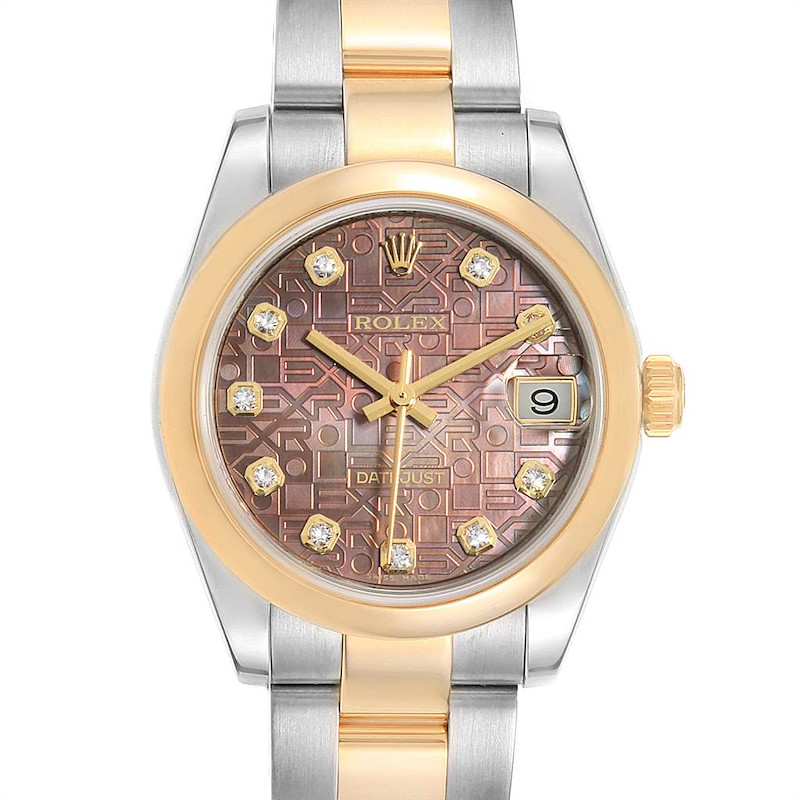 Rolex Datejust Midsize Steel Yellow Gold MOP Diamond Ladies Watch 178243 SwissWatchExpo