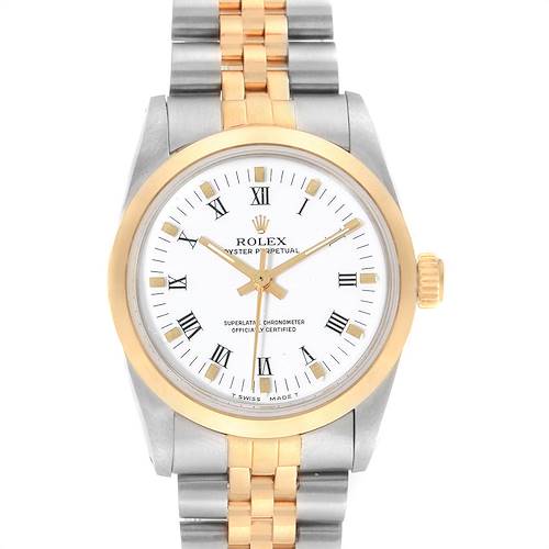 Photo of Rolex Midsize 31mm Yellow Gold Steel White Dial Ladies Watch 67513