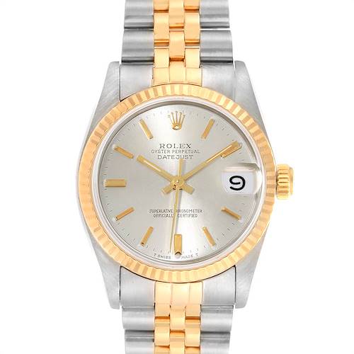 Photo of Rolex Datejust Midsize Steel Yellow Gold Silver Dial Ladies Watch 68273