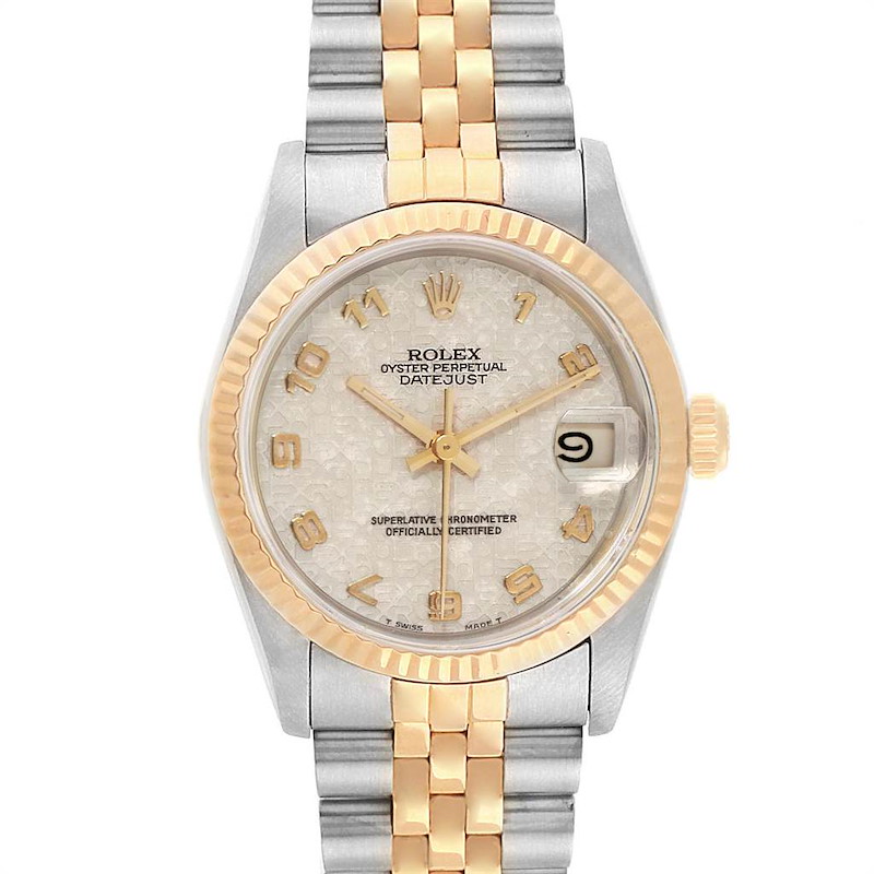 Rolex Datejust Midsize 31mm Steel Yellow Gold Dial Ladies Watch 68273 SwissWatchExpo