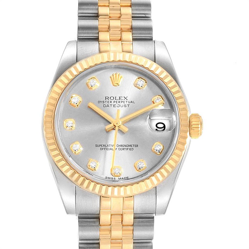 Rolex Datejust Midsize 31 Steel Yellow Gold Diamond Ladies Watch 178273 SwissWatchExpo