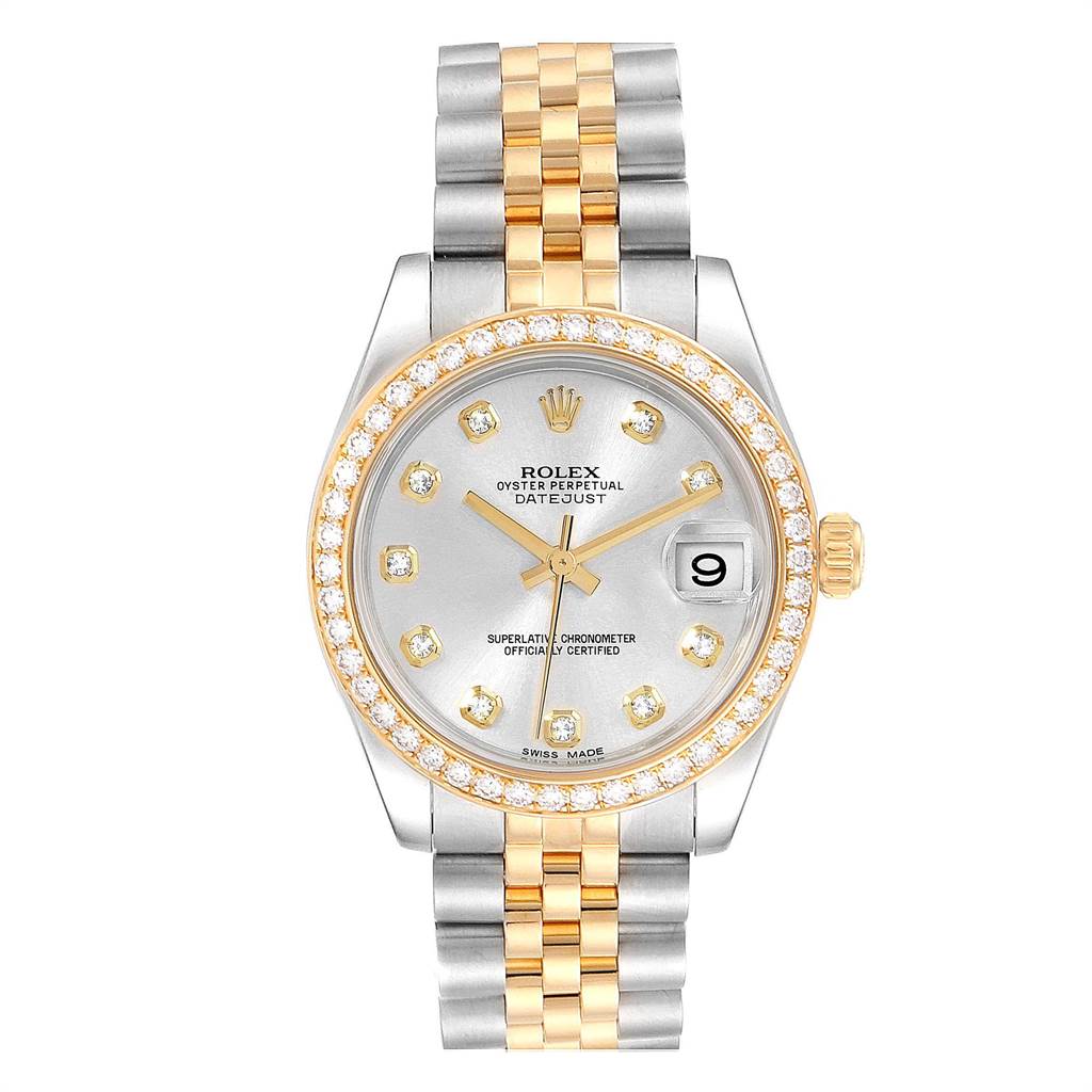 Rolex Datejust 31 Midsize Steel Yellow Gold Diamond Ladies Watch 178383 ...