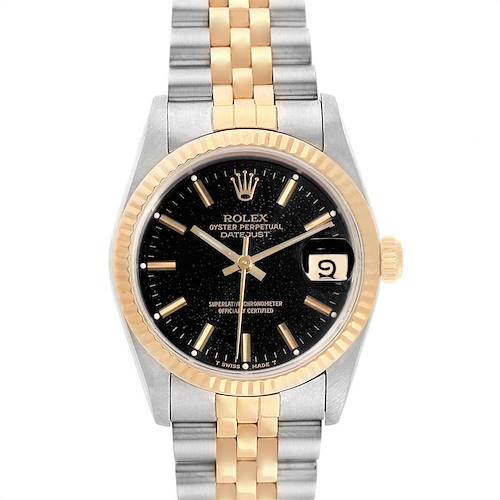 Photo of Rolex Datejust Midsize Steel Yellow Gold Black Dial Ladies Watch 68273