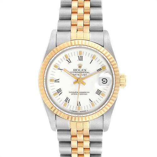 Photo of Rolex Datejust 31 Midsize Steel Yellow Gold White Dial Ladies Watch 68273