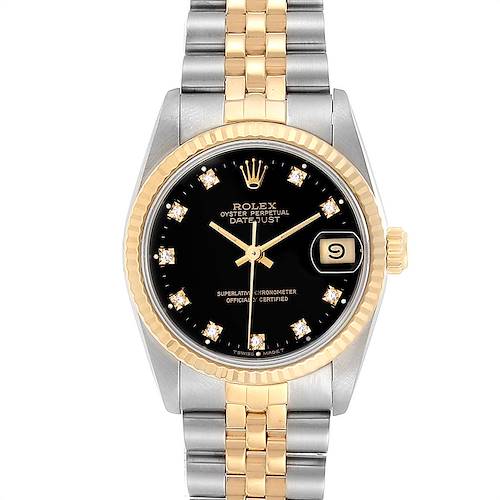 Photo of Rolex Datejust Midsize 31 Steel Yellow Gold Diamond Watch 68273 Box Paper
