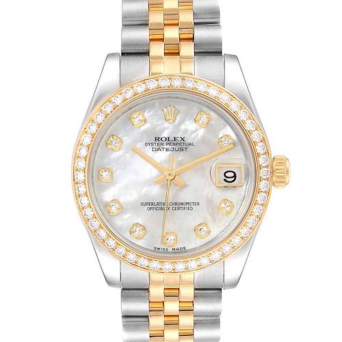 Photo of Rolex Datejust Midsize Steel Yellow Gold MOP Diamond Ladies Watch 178383